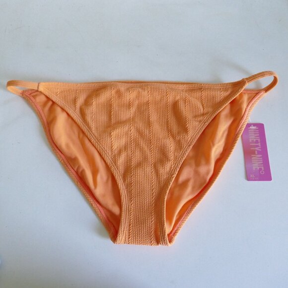 NWT Ninety Nine Degrees orange ribbed swim bikini bottoms size XL - Picture 1 of 3